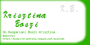 krisztina boszi business card